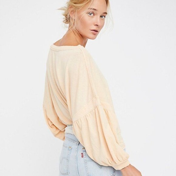 We The Free ~Cotton Sugar Rush Oversize Boxy Tee size Large in Sand (pale peach) - Picture 15 of 16